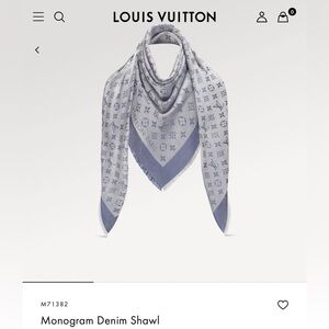 BRAND NEW W/BOX Louis Vuitton Monogram Denim Shall, Light Blue